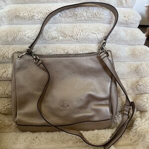 Coach Mia Crossbody Shoulder Bag Pebbled Leather Metallic - Excellent Condition